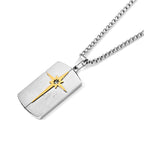 White Crystal Star Enamel Pendant with Chain (Size 24) in White and Yellow Gold Tone_4446147_3