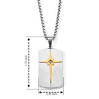White Crystal Star Enamel Pendant with Chain (Size 24) in White and Yellow Gold Tone_4446147_4