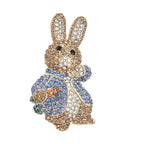 Multi Colour Austrian Crystal Bunny Pendant Cum Brooch with Chain (Size 29+2 EXT) - Yellow_4449417_5