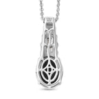 Close Out Deal- D'Joy Australian Boulder Opal & Moissanite Pendant with Chain (Size 20) in Rhodium Overlay Sterling Silver 1.45 Ct._4449518_4