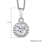 D'Joy Moissanite Solitaire Pendant with Chain (Size 20) in Platinum Overlay Sterling Silver 1.02 Ct._4449713_5