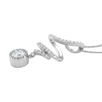 Moissanite Round Pendant with Chain (Size 18) in Rhodium Overlay Sterling Silver 1.09 Ct._4450704_3