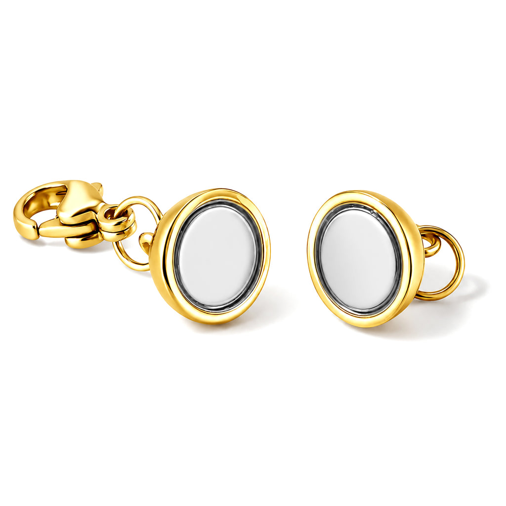 Pick OF The Show-Set of 2 - Rhodium Plating & Yellow Gold Plated Lobster Clasp with Magnetic Lock_4451706_4
