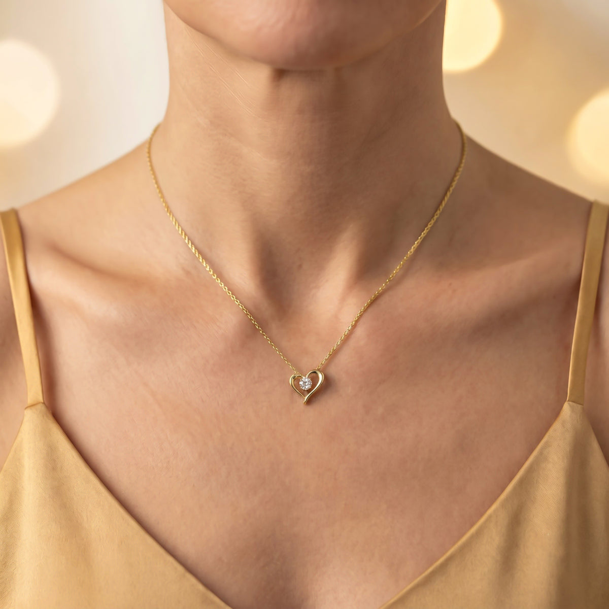 D'Joy - Moissanite Pendant in Yellow Gold Plated Sterling Silver with Chain (Size 20) 4452727 2
