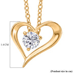 D'Joy - Moissanite Pendant in Yellow Gold Plated Sterling Silver with Chain (Size 20)_4452727_6