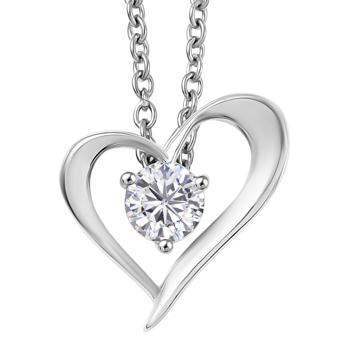 Moissanite Pendant in Platinum Overlay Sterling Silver with Chain (Size 20) 4452729 0