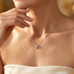 Moissanite Pendant in Platinum Overlay Sterling Silver with Chain (Size 20)_4452729_1