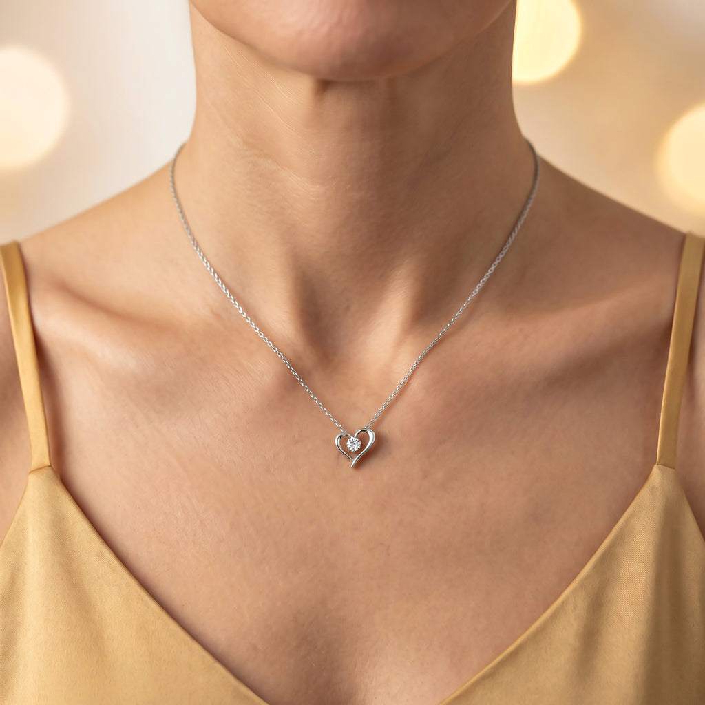 Moissanite Pendant in Platinum Overlay Sterling Silver with Chain (Size 20)_4452729_2