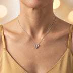 Moissanite Pendant in Platinum Overlay Sterling Silver with Chain (Size 20)_4452729_2