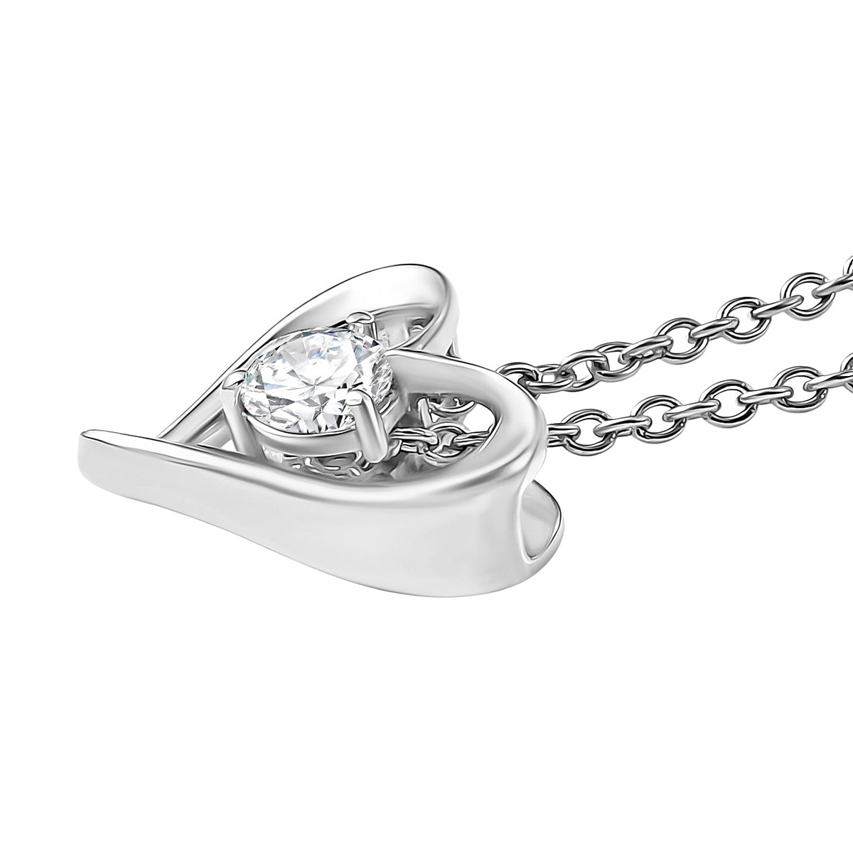 Moissanite Pendant in Platinum Overlay Sterling Silver with Chain (Size 20) 4452729 3