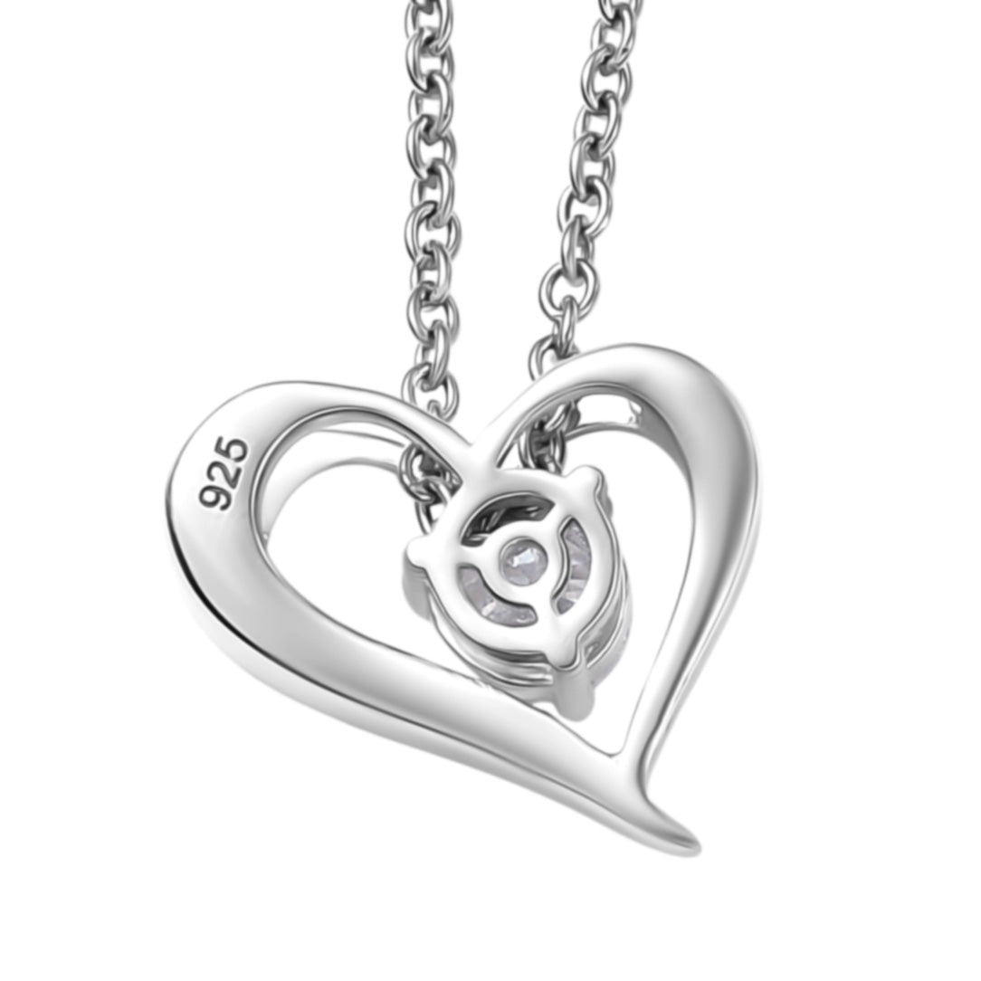 Moissanite Pendant in Platinum Overlay Sterling Silver with Chain (Size 20) 4452729 4