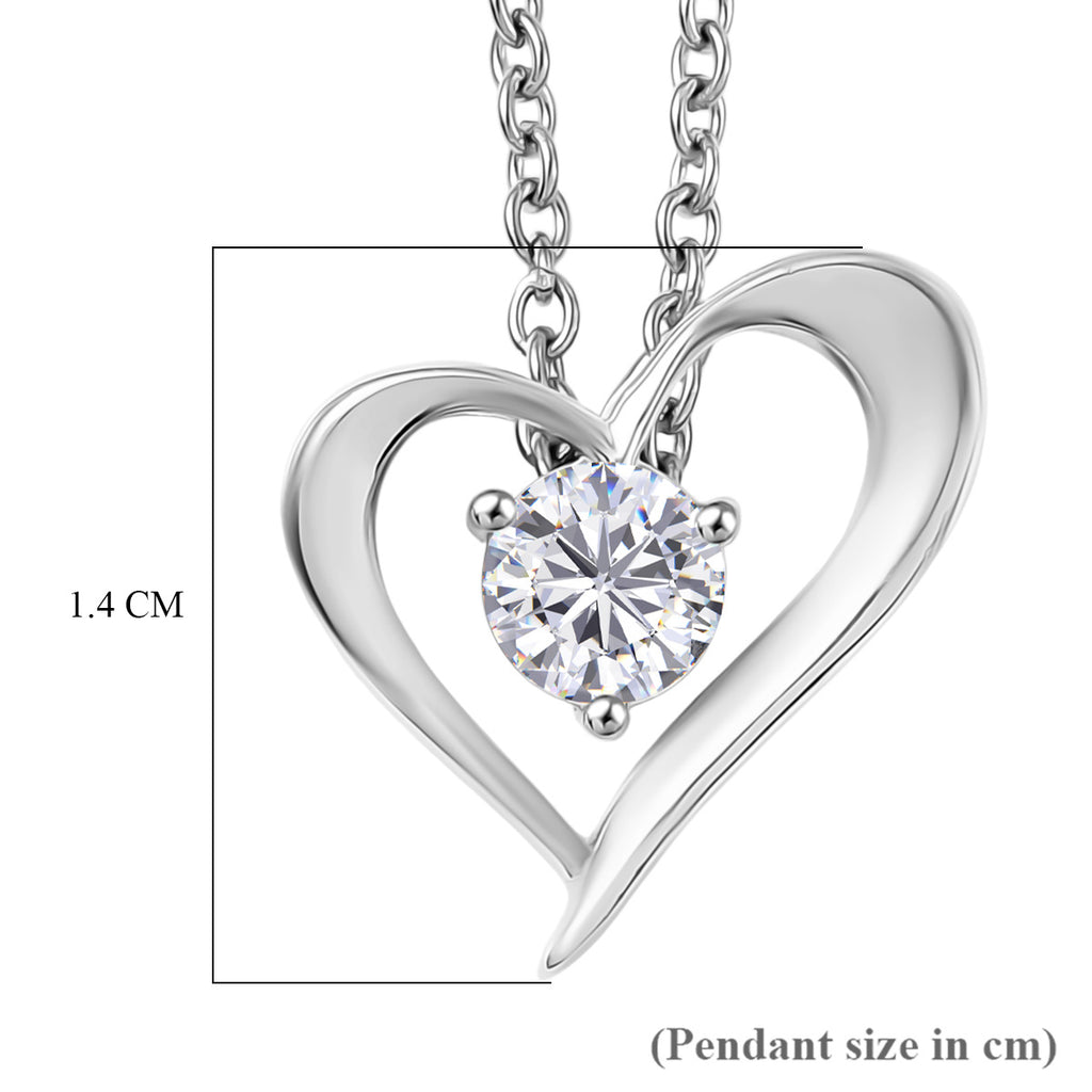 Moissanite Pendant in Platinum Overlay Sterling Silver with Chain (Size 20)_4452729_5
