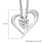 Moissanite Pendant in Platinum Overlay Sterling Silver with Chain (Size 20)_4452729_5