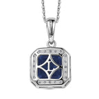 AAA Natural Kashmir Kyanite Octagon Cut & SI-G/H Lab Grown Diamond  Halo Pendant with Chain (Size 20) in Rhodium Overlay Sterling Silver 2.21 Ct_4452942_4