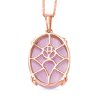 Natural Galileia Kunzite Solitaire Drop Pendant with Chain (Size 20) in Rose Gold Plated Sterling Silver 22.72 Ct._4453848_4
