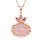D'Joy Natural Kunzite & Orissa Rose Garnet Drop Pendant with Chain(Size 20) in Rose Gold Plated Sterling Silver 16.58 Ct._4453851_4