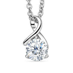 Moissanite Pendant in Platinum Overlay Sterling Silver with Chain (Size 20)_4453853