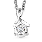 Moissanite Pendant in Platinum Overlay Sterling Silver with Chain (Size 20)_4453853_4