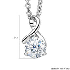 Moissanite Pendant in Platinum Overlay Sterling Silver with Chain (Size 20)_4453853_5