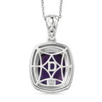 D'Joy - AAA African Amethyst Solitaire Pendant with Chain (Size 20) in Rhodium Overlay Sterling Silver 5.25 Ct._4454716_4