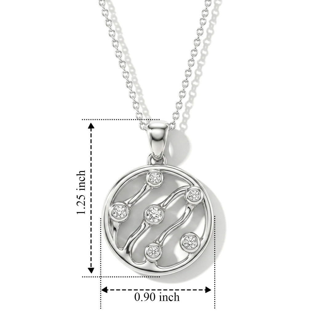 Lucy Q - Lab Grown Diamond Pendant with Chain (Size 18+2 Ext) in Rhodium Overlay Sterling Silver 0.36 Ct._4455129_4