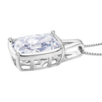 Moissanite Solitaire Pendant with Chain (Size 18) in Rhodium Overlay Sterling Silve 10.00 Ct._4455155_3
