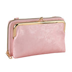 La Marey Set of 2 - RFID Clutch with Shoulder Strap & Gold Flower Cuff Set - Baby Pink_4455479_6
