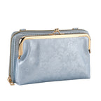 La Marey Set of 2 - RFID Clutch with Shoulder Strap & Gold Flower Cuff Bracelet - Light Blue_4455489_6