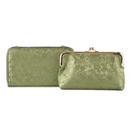 La Marey Set of 2 - RFID Clutch with Shoulder Strap & Gold Flower Cuff Bracelet - Pista Green_4455490_4