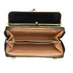 La Marey Set of 2 - RFID Clutch with Shoulder Strap & Gold Flower Cuff Bracelet - Pista Green_4455490_7