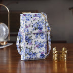 LA MAREY Set of 2: RFID Smartphone Floral Crossbody Bag & Cuff Bracelet Gift Set - Blue_4455504_1