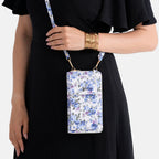 LA MAREY Set of 2: RFID Smartphone Floral Crossbody Bag & Cuff Bracelet Gift Set - Blue_4455504_3