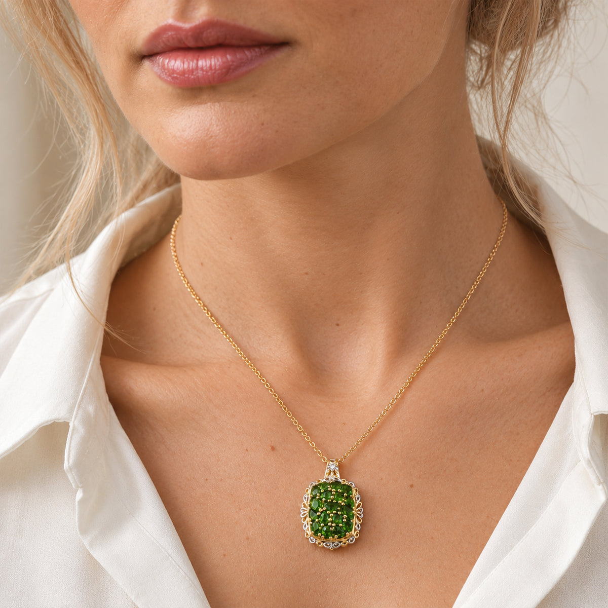 EverTrue - Natural Chrome Diopside Pendant with Chain (Size 20) 3.20 4457070 1