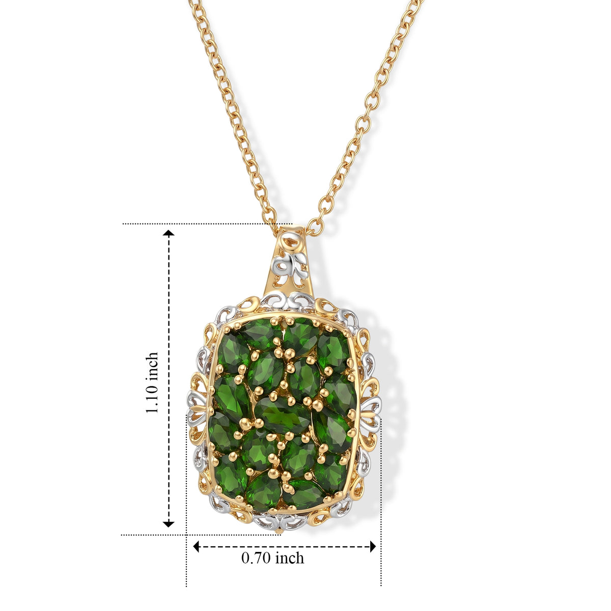 EverTrue - Natural Chrome Diopside Pendant with Chain (Size 20) 3.20 4457070 4