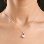 D'Joy Moissanite & African Ruby Drop Pendant with Chain (Size 20) in Rhodium Overlay Sterling Silver 2.00 Ct._4457543_1