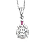 D'Joy Moissanite & African Ruby Drop Pendant with Chain (Size 20) in Rhodium Overlay Sterling Silver 2.00 Ct._4457543_4