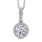 Luxuriant - SGL Certified Lab Grown Diamond (SI/G-H) Halo Pendant with Chain (Size 20) in Rhodium Overlay Sterling Silver 1.20 Ct._4458207