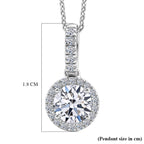 Luxuriant - SGL Certified Lab Grown Diamond (SI/G-H) Halo Pendant with Chain (Size 20) in Rhodium Overlay Sterling Silver 1.20 Ct._4458207_6
