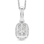 Luxuriant - SGL Certified Lab Grown Diamond (SI/G-H) Halo Pendant with Chain (Size 20) in Rhodium Overlay Sterling Silver 1.27 Ct._4458357_4