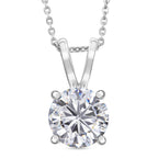 D'Joy Moissanite Heart and Arrow Cut Pendant with Chain (Size 20) in Rhodium Overlay Sterling Silver 2.13 Ct._4458416