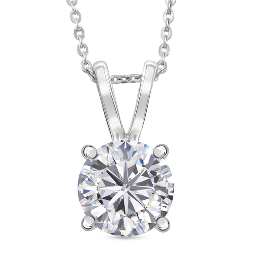 D'Joy - Moissanite Solitaire Pendant with Chain (Size 20) in 18K Vermeil Yellow Gold Plated Sterling Silver 2.13 Ct.