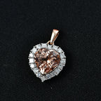10K Rose Gold,  Morganite,  Lab Grown Diamond Pendant with Chain (Size 20) 4.76ct  Gold Wt. 3.47 Gms  4.760  Ct._4458476_1
