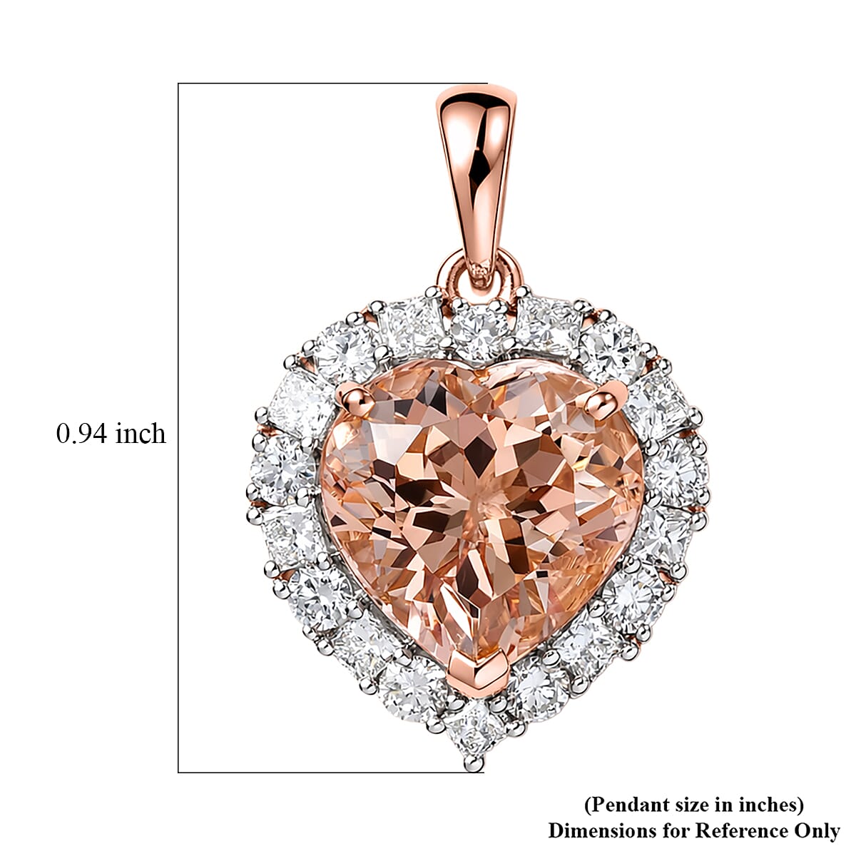 10K Rose Gold, Morganite, Lab Grown Diamond Pendant with Chain (Size 20) 4.76ct Gold Wt. 3.47 Gms 4.760 Ct. 4458476 5