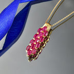 D'Joy - Premium African Ruby Cluster Pendant with Chain (Size 20) in 18K Vermeil Yellow Gold Plated Sterling Silver 4.83 Ct._4458726_2