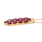 D'Joy - Premium African Ruby Cluster Pendant with Chain (Size 20) in 18K Vermeil Yellow Gold Plated Sterling Silver 4.83 Ct._4458726_3