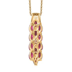 D'Joy - Premium African Ruby Cluster Pendant with Chain (Size 20) in 18K Vermeil Yellow Gold Plated Sterling Silver 4.83 Ct._4458726_4