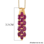 D'Joy - Premium African Ruby Cluster Pendant with Chain (Size 20) in 18K Vermeil Yellow Gold Plated Sterling Silver 4.83 Ct._4458726_5