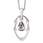 D'Joy Rhodolite Garnet & White Zircon Solitaire Drop Pendant with Chain (Size 20) in Platinum Overlay Sterling Silver 0.95 Ct._4458771_4