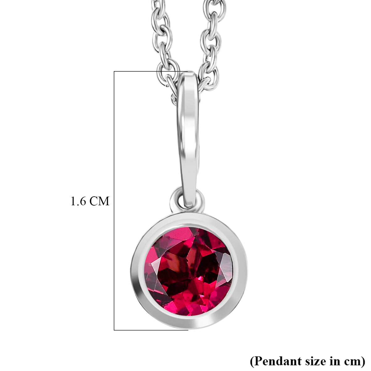 D'Joy Rhodolite Garnet Pendant with Chain (Size 20) in White Tone 1.15 Ct. V32533292 6