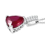 Niassa Ruby,  Moissanite Pendant with Torn Chain 19DC (Size 20) in Rhodium Overlay Sterling Silver 0.25 ct  8.750  Ct._4459011_3